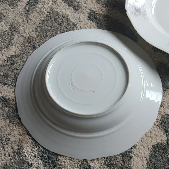 Vintage China Dish Set Bowls Set Of Two Ivory Purple Floral